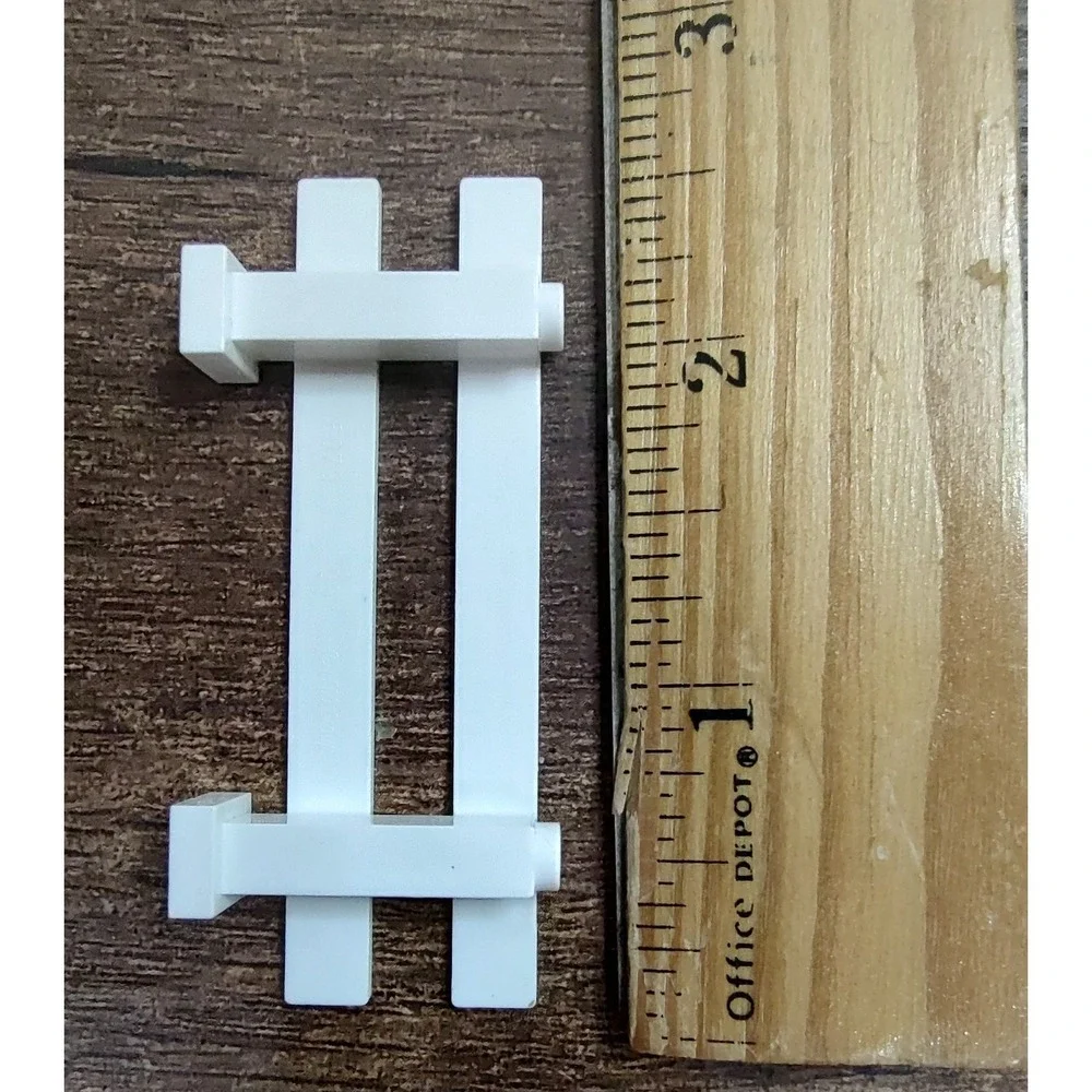 1990s LEGO White  Fence 1 x 8 x 2 2/3 Classic Town Paradisa 6552 6418 6404 #6079 - Picture 2 of 2